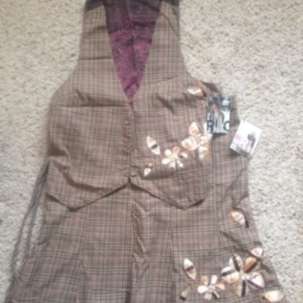 For @poslita only! New! W Tags! Roxy Plaid Vest & Skirt Set